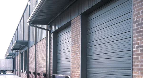 Commercial Garage Door Installation Surrey: Amarr 2402 heavy-duty ribbed steel commercial door of the type installed on Campbell Heights tilt-up units