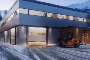Hörmann 450U urethane-insulated sectional steel door for commercial warehouses and loading docks in Vancouver BC