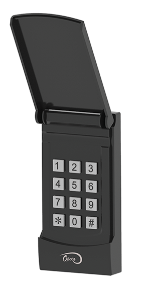 Commercial keyless entry and access control reader with PIN keypad for garage door operators