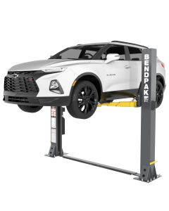 Car hoist garage modification with two-post lift and high-lift door operator upgrade