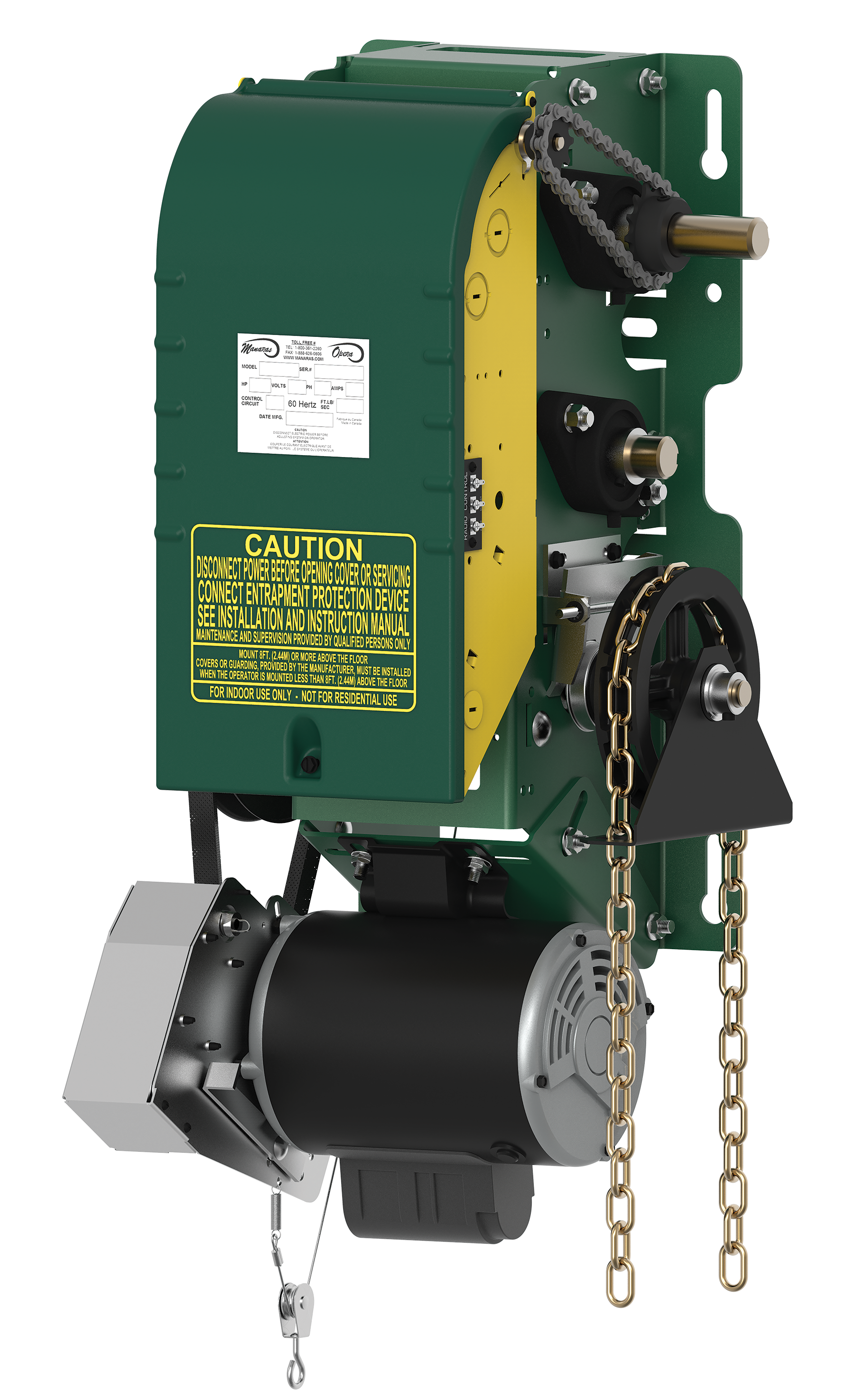 Manaras Opera MSJ ultra heavy duty industrial jackshaft operator