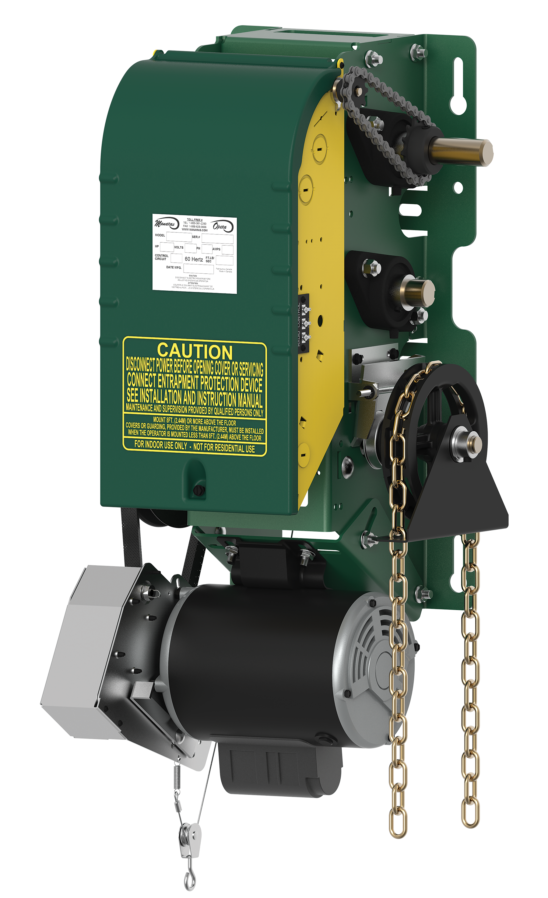 Three-phase industrial motor upgrade for commercial jackshaft door operators